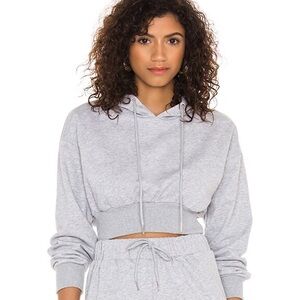 Superdown Revolve gray crop hoodie S